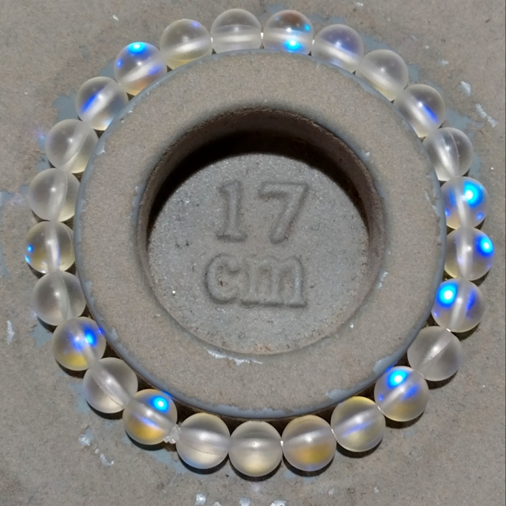 Moonstone glass bead bracelet 8mm
